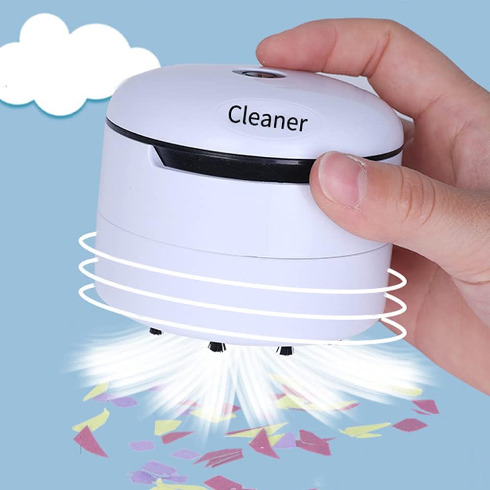 Mini Aspirator De Birou, Cleaner, Functionare Pe Baterii, Usor De Curatat, Rapid, Putere Mare, Silentios, Alb