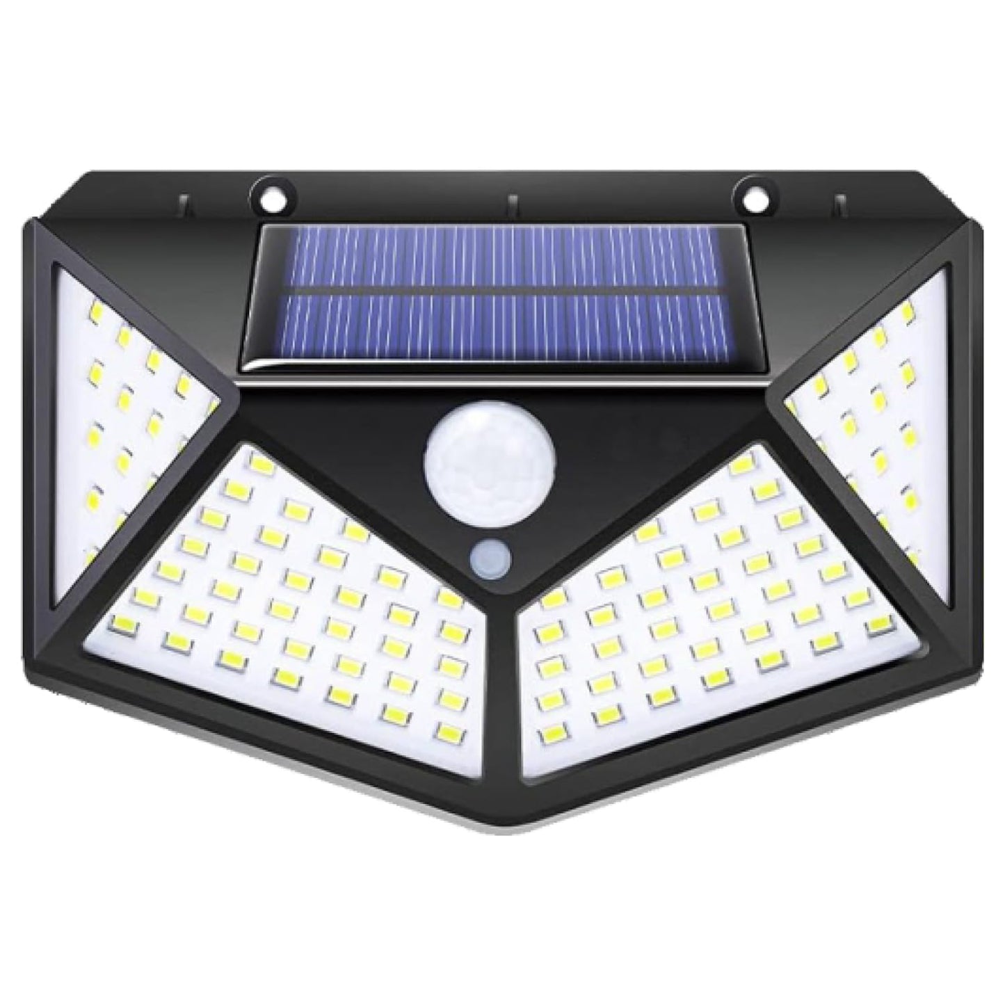 Oferta 2+2 CADOU: Lampi Solare 100 LED, Ultra Luminoase, Panou Solar Integrat, Rezistente La Apa, Senzor de Miscare si de Lumina